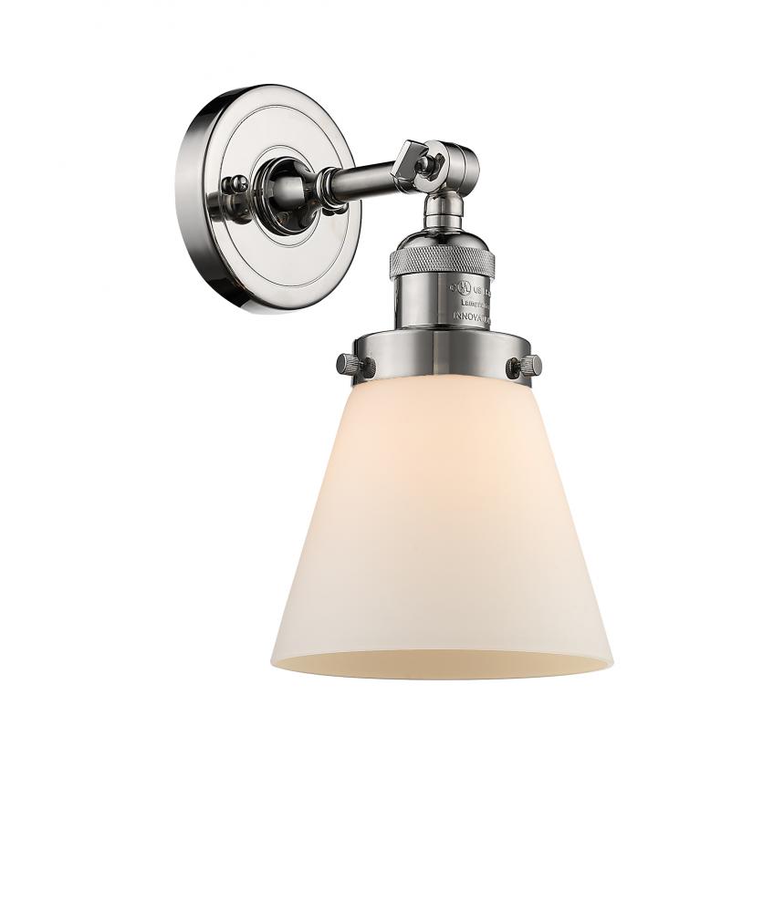 Cone - 1 Light - 6 inch - Polished Nickel - Adjustable Sconce