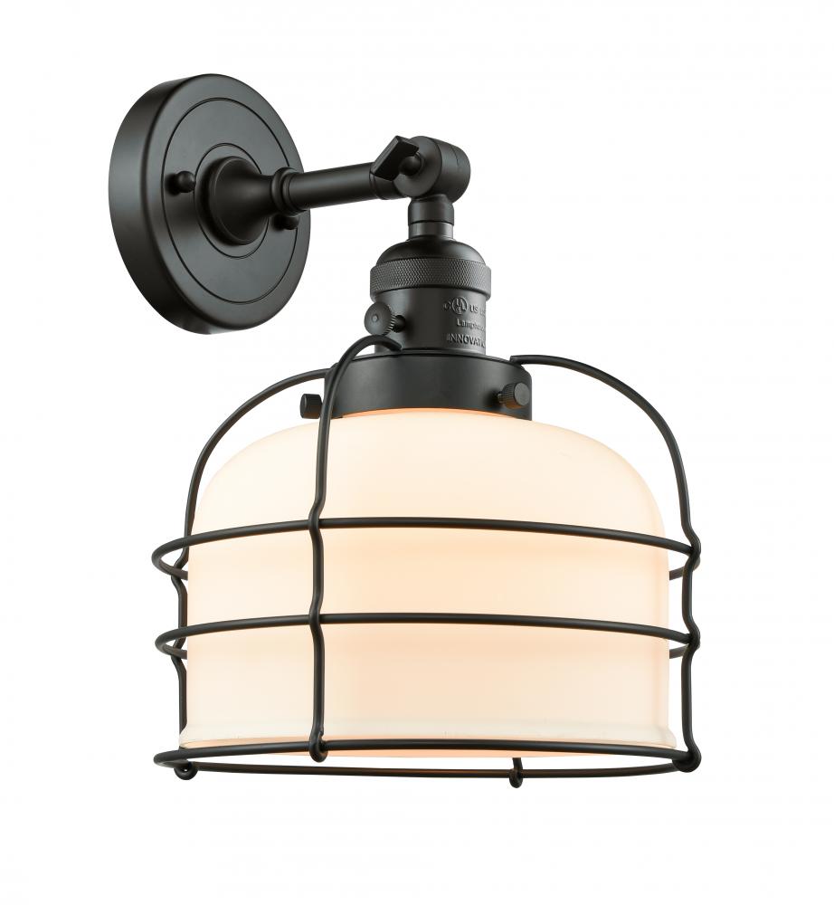 Bell Cage - 1 Light - 9 inch - Matte Black - Sconce