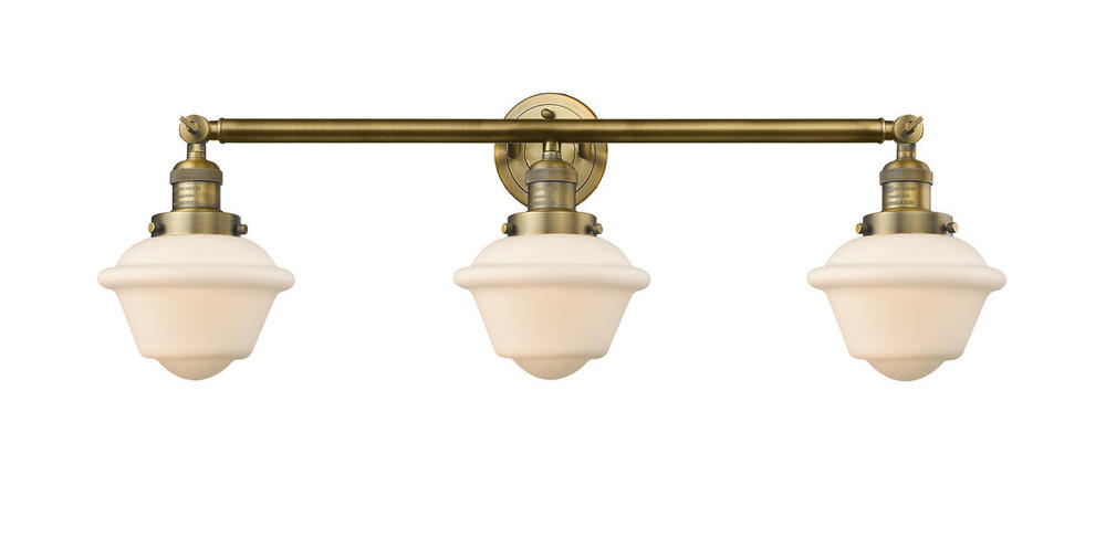 Oxford - 3 Light - 34 inch - Brushed Brass - Bath Vanity Light