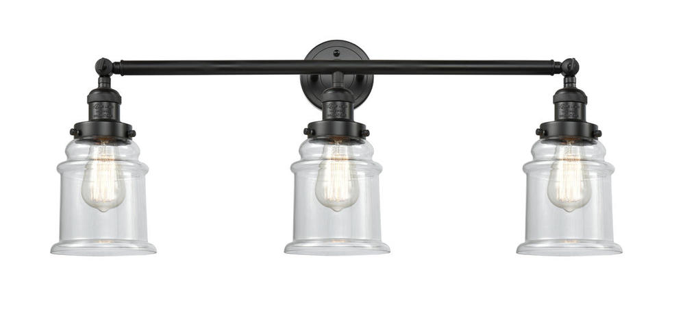 Canton - 3 Light - 30 inch - Matte Black - Bath Vanity Light