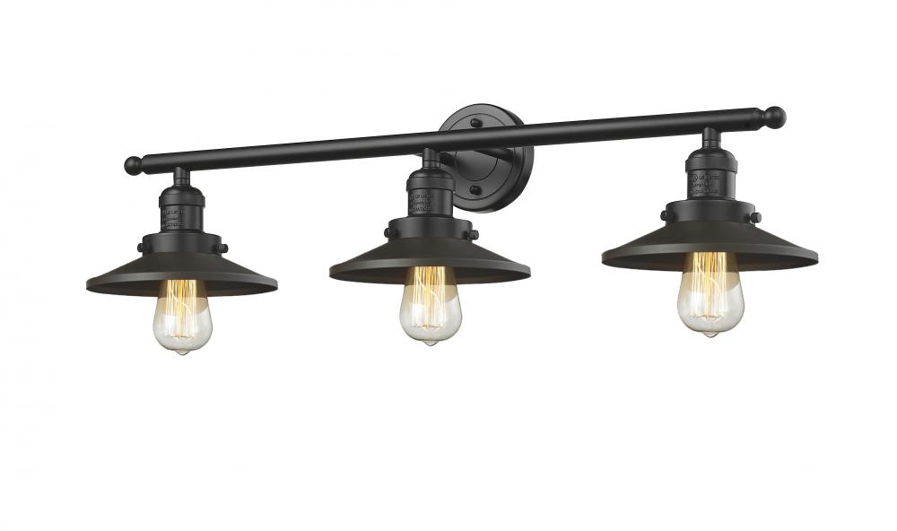 Railroad - 3 Light - 32 inch - Oil Rubbed Bronze - Bath Vanity Light