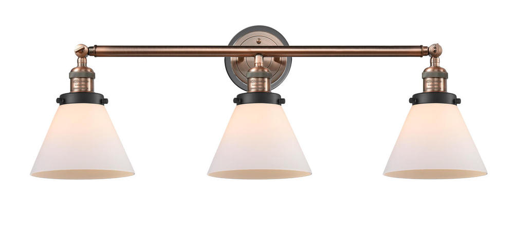 Cone - 3 Light - 32 inch - Antique Copper - Bath Vanity Light