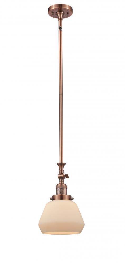 Fulton - 1 Light - 7 inch - Antique Copper - Stem Hung - Mini Pendant