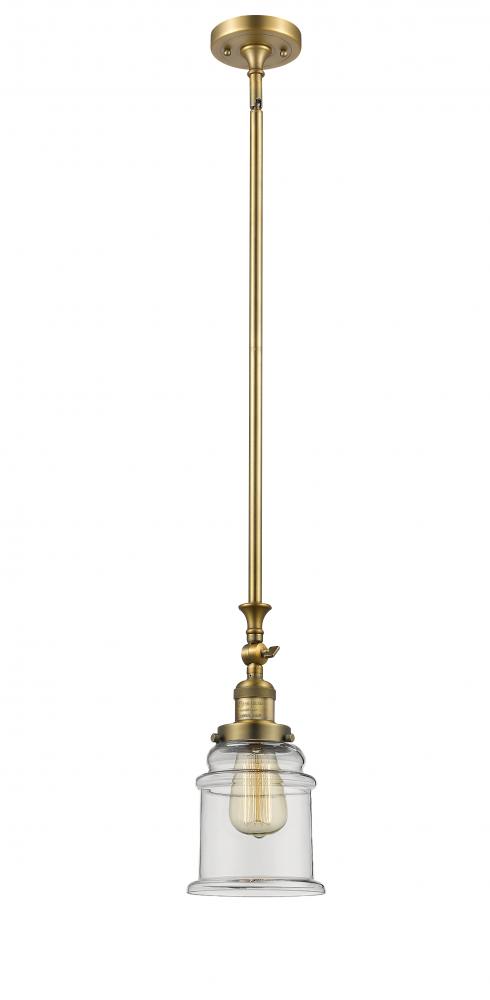 Canton - 1 Light - 6 inch - Brushed Brass - Stem Hung - Adjustable Mini Pendant