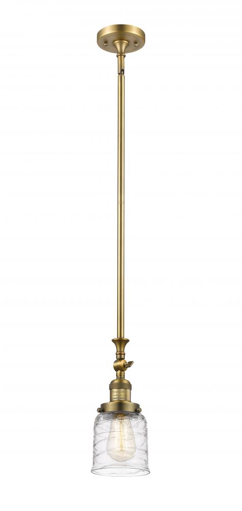 Bell - 1 Light - 5 inch - Brushed Brass - Stem Hung - Mini Pendant