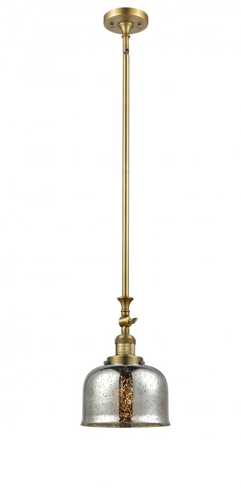 Bell - 1 Light - 8 inch - Brushed Brass - Stem Hung - Adjustable Mini Pendant