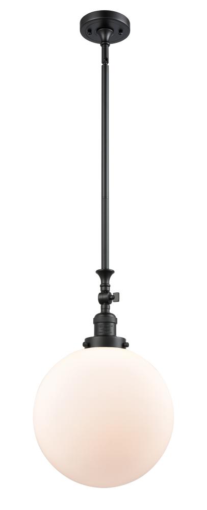 Beacon - 1 Light - 12 inch - Matte Black - Stem Hung - Mini Pendant