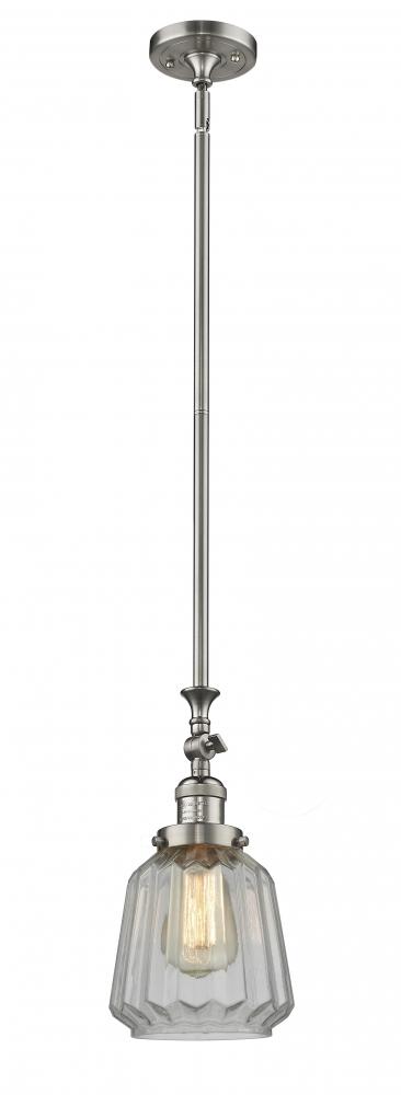 Chatham - 1 Light - 7 inch - Brushed Satin Nickel - Stem Hung - Mini Pendant