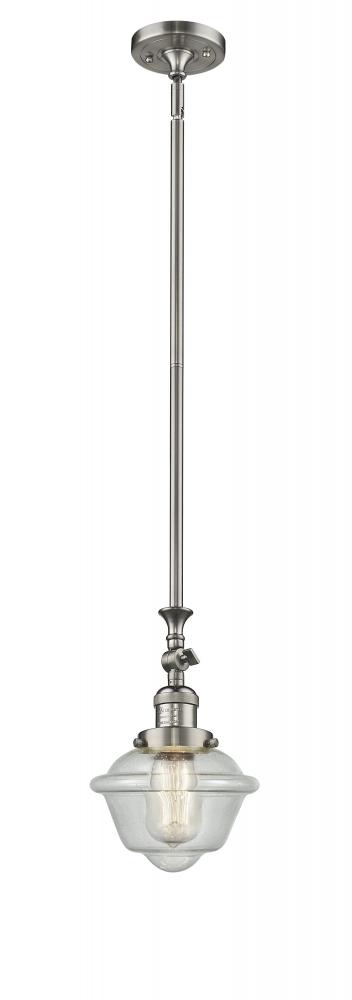 Oxford - 1 Light - 7 inch - Brushed Satin Nickel - Stem Hung - Adjustable Mini Pendant