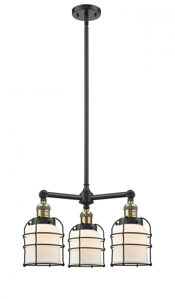 Bell Cage - 3 Light - 19 inch - Black Antique Brass - Stem Hung - Chandelier