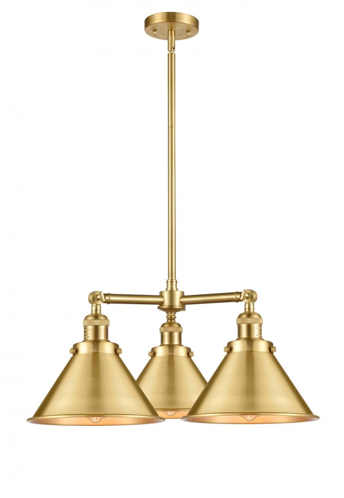 Briarcliff - 3 Light - 24 inch - Satin Gold - Stem Hung - Chandelier