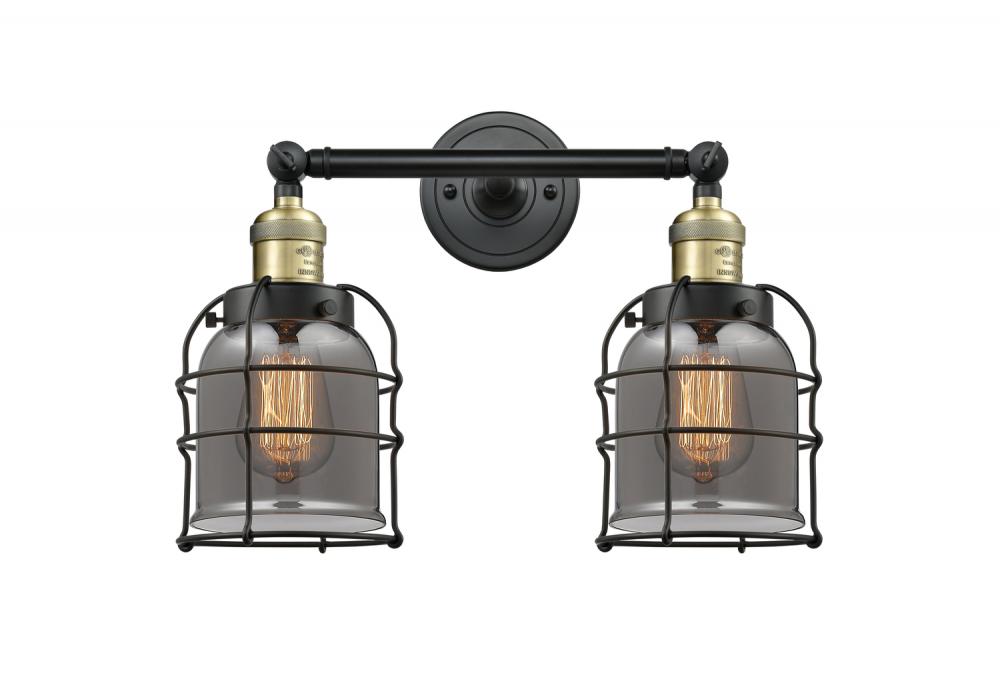 Bell Cage - 2 Light - 16 inch - Black Antique Brass - Bath Vanity Light