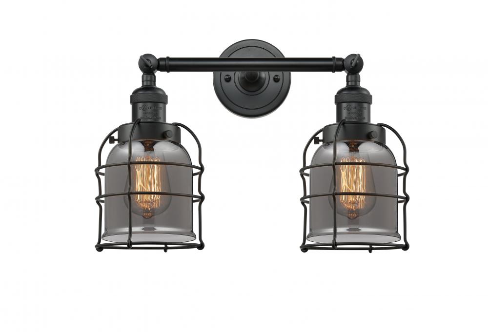 Bell Cage - 2 Light - 16 inch - Matte Black - Bath Vanity Light