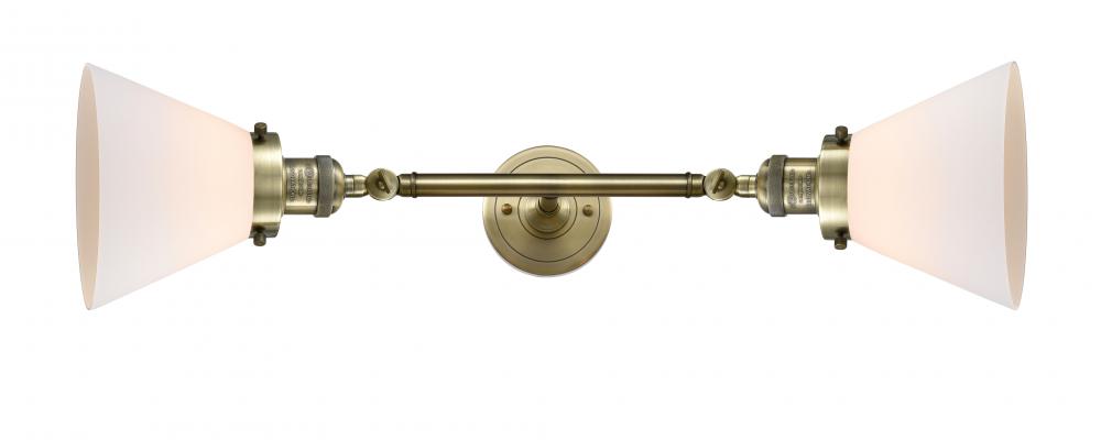 Cone - 2 Light - 8 inch - Antique Brass - Bath Vanity Light