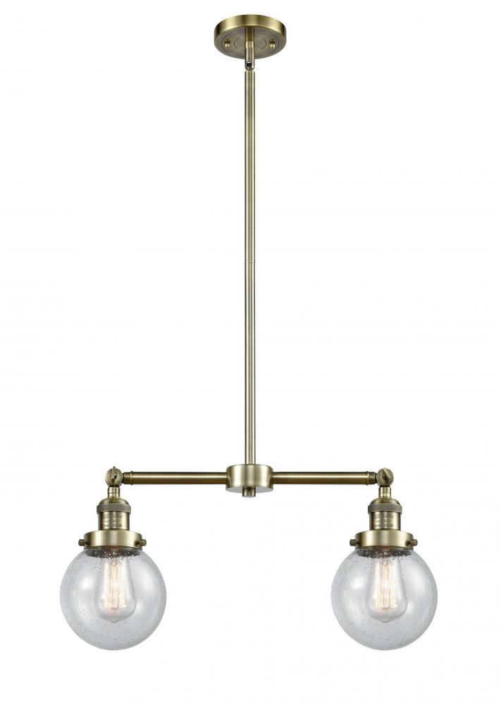 Beacon - 2 Light - 23 inch - Antique Brass - Stem Hung - Island Light