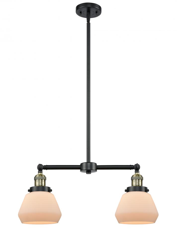 Fulton - 2 Light - 21 inch - Black Antique Brass - Stem Hung - Island Light