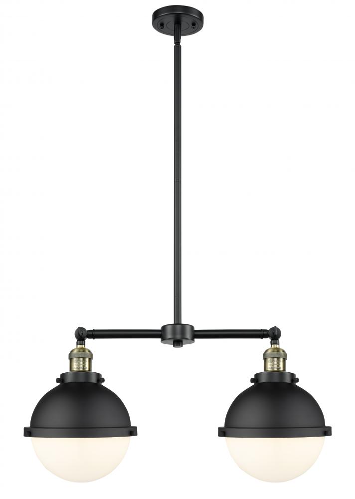 Hampden - 2 Light - 18 inch - Black Antique Brass - Stem Hung - Island Light