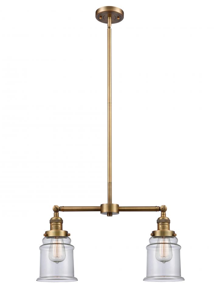 Canton - 2 Light - 21 inch - Brushed Brass - Stem Hung - Adjustable Island Light