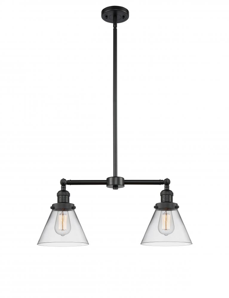 Cone - 2 Light - 21 inch - Matte Black - Stem Hung - Island Light