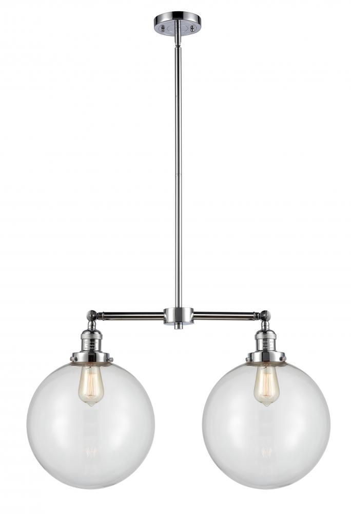 Beacon - 2 Light - 27 inch - Polished Chrome - Stem Hung - Adjustable Island Light