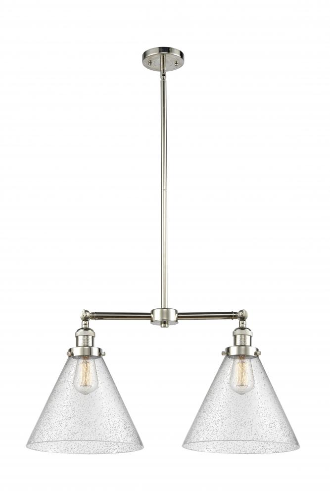 Cone - 2 Light - 21 inch - Polished Nickel - Stem Hung - Island Light