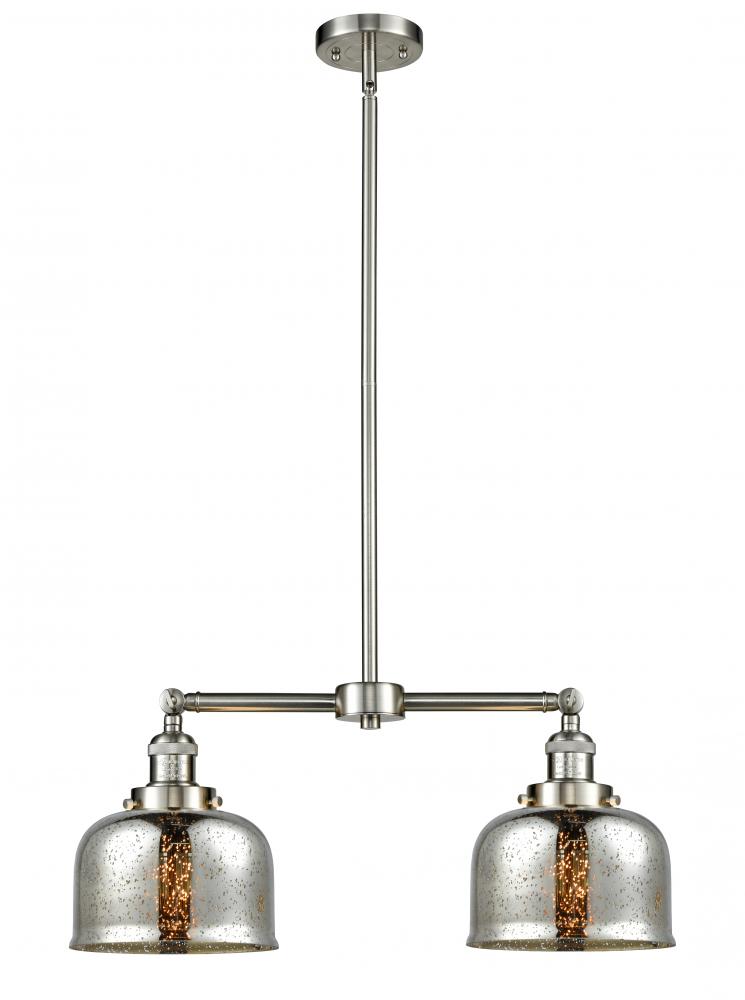Bell - 2 Light - 24 inch - Brushed Satin Nickel - Stem Hung - Adjustable Island Light
