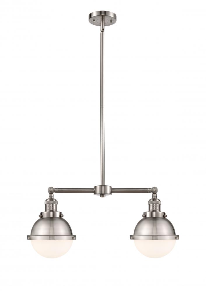 Hampden - 2 Light - 18 inch - Brushed Satin Nickel - Stem Hung - Island Light