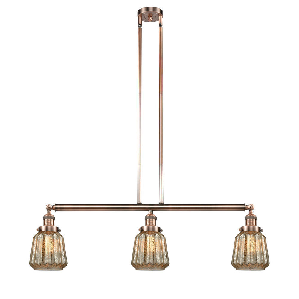 Chatham - 3 Light - 39 inch - Antique Copper - Stem Hung - Island Light