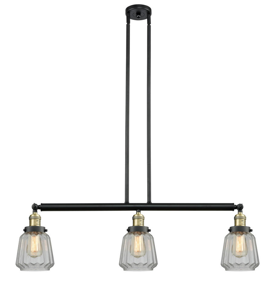 Chatham - 3 Light - 39 inch - Black Antique Brass - Stem Hung - Island Light