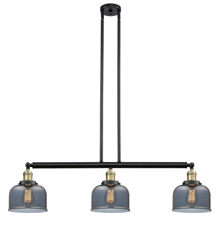 Bell - 3 Light - 41 inch - Black Antique Brass - Stem Hung - Adjustable Island Light