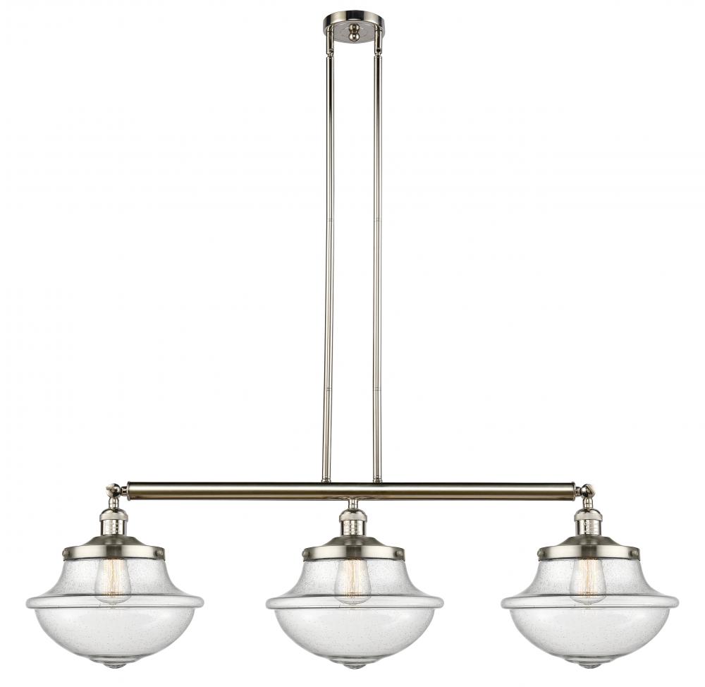 Oxford - 3 Light - 42 inch - Polished Nickel - Stem Hung - Island Light