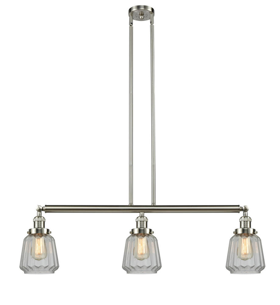 Chatham - 3 Light - 39 inch - Brushed Satin Nickel - Stem Hung - Island Light