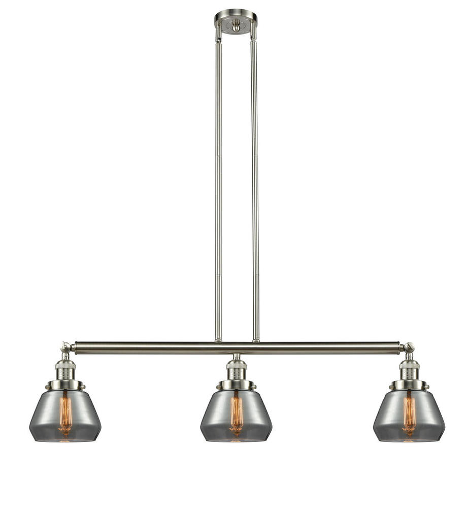 Fulton - 3 Light - 39 inch - Brushed Satin Nickel - Stem Hung - Island Light