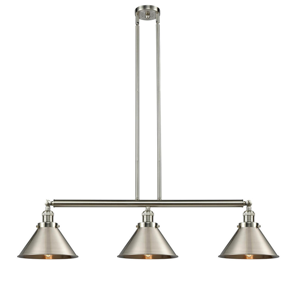 Briarcliff - 3 Light - 43 inch - Brushed Satin Nickel - Stem Hung - Island Light