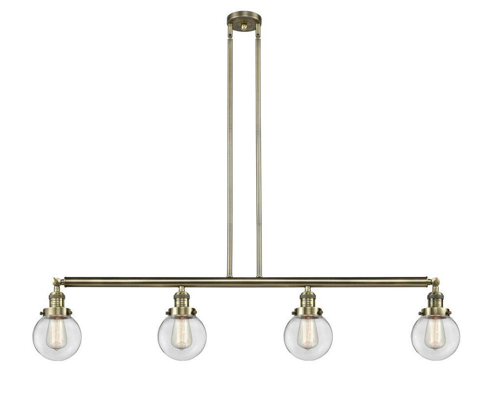 Beacon - 4 Light - 51 inch - Antique Brass - Stem Hung - Island Light