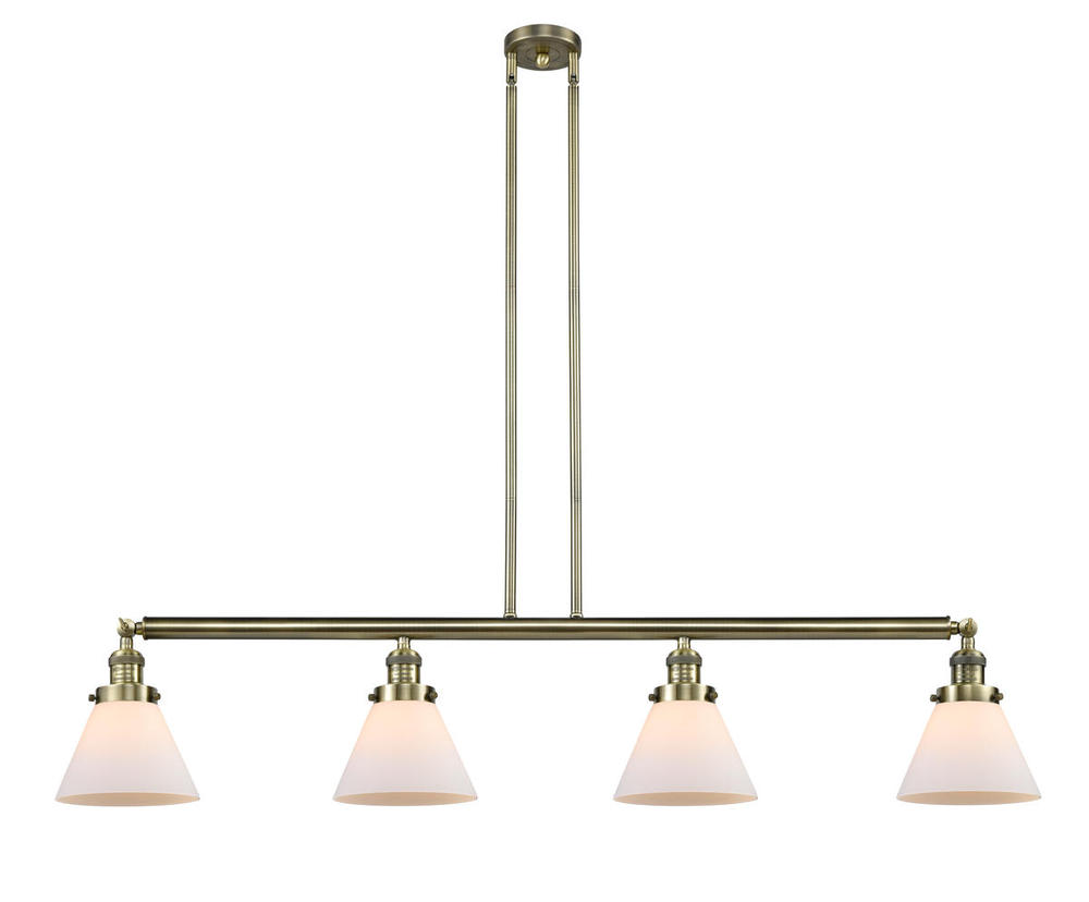 Cone - 4 Light - 52 inch - Antique Brass - Stem Hung - Island Light