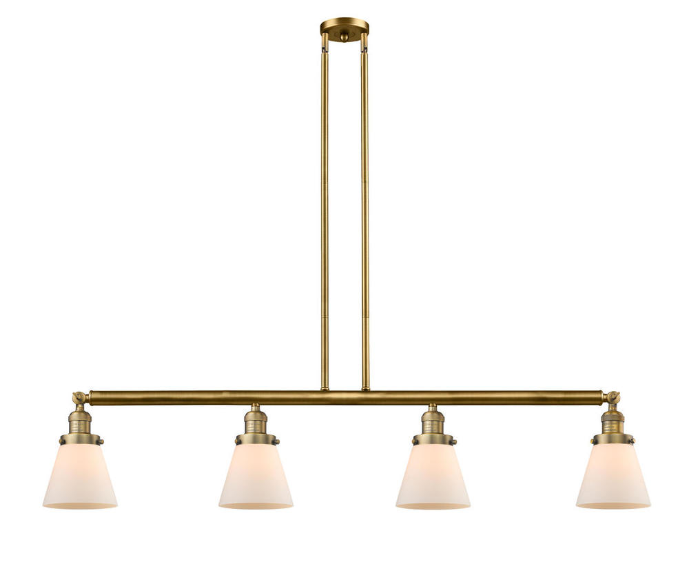 Cone - 4 Light - 51 inch - Brushed Brass - Stem Hung - Island Light