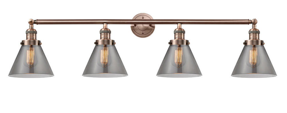 Cone - 4 Light - 44 inch - Antique Copper - Bath Vanity Light