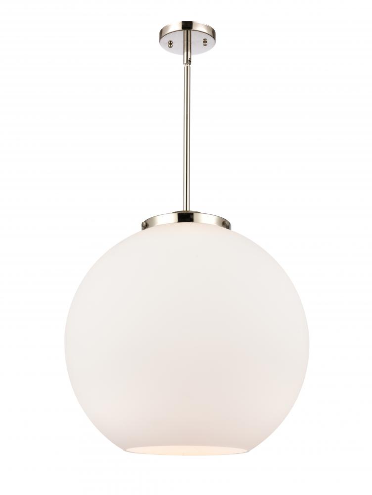 Athens - 1 Light - 18 inch - Polished Nickel - Stem Hung - Pendant