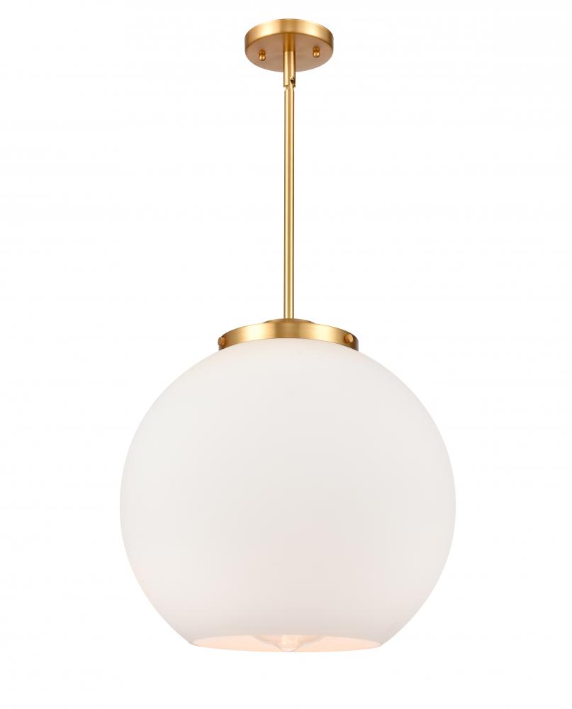 Athens - 1 Light - 16 inch - Satin Gold - Stem Hung - Pendant