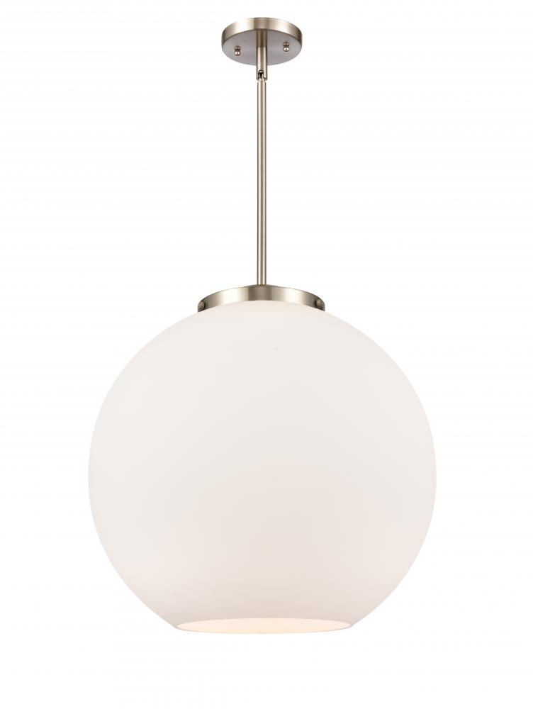 Athens - 1 Light - 18 inch - Brushed Satin Nickel - Cord hung - Pendant