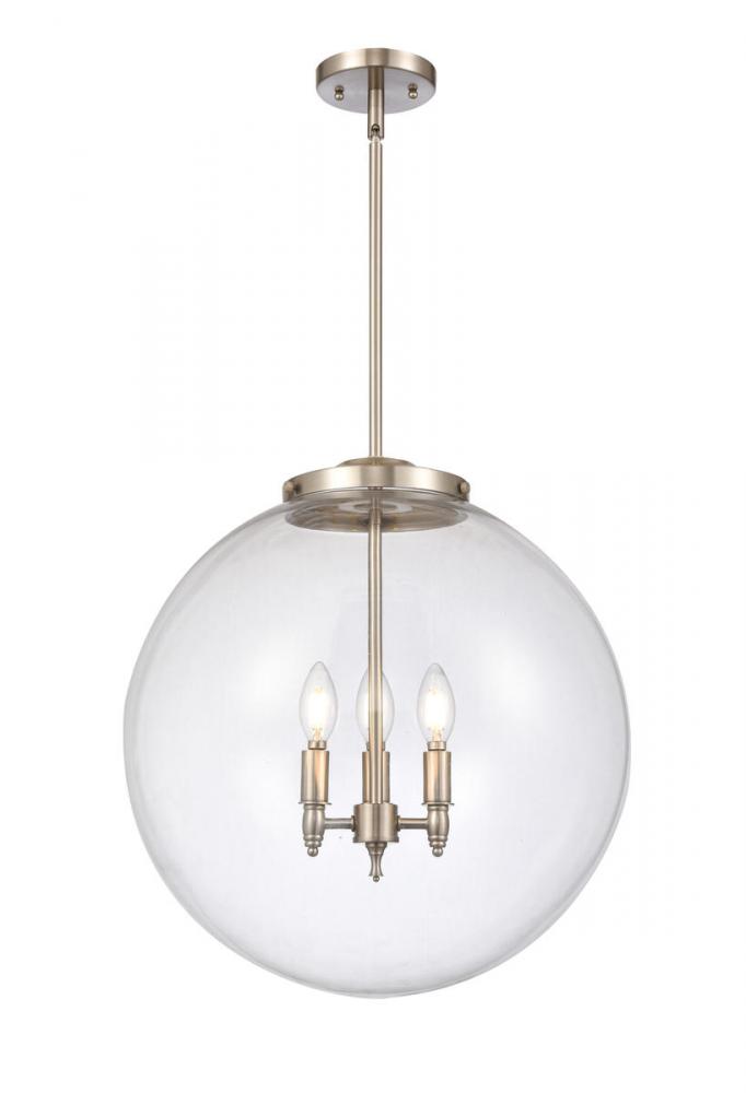 Beacon - 3 Light - 18 inch - Brushed Satin Nickel - Cord hung - Pendant