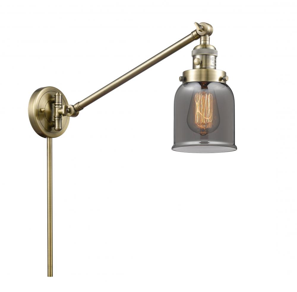 Bell - 1 Light - 8 inch - Antique Brass -Adjustable Swing Arm