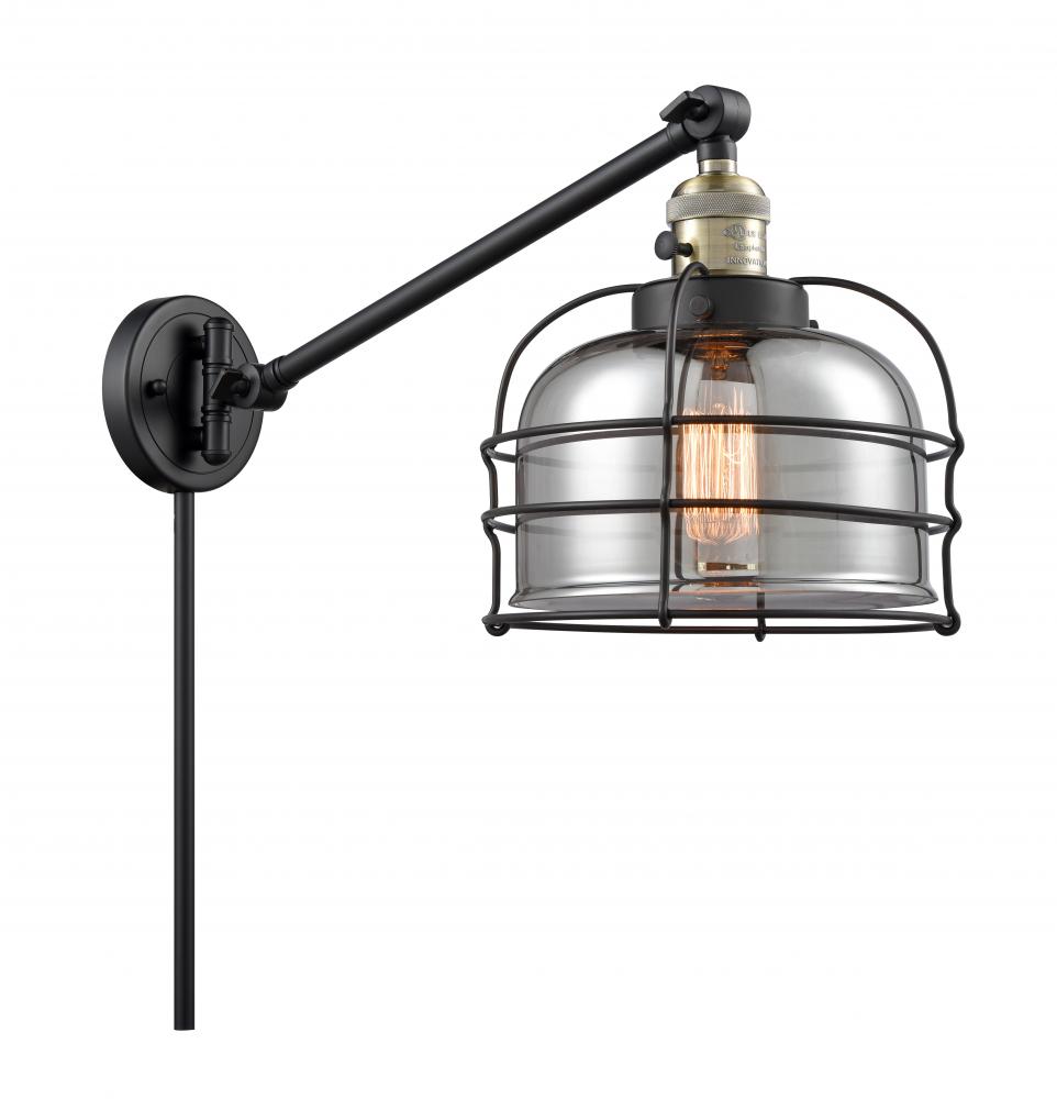 Bell Cage - 1 Light - 8 inch - Black Antique Brass - Swing Arm