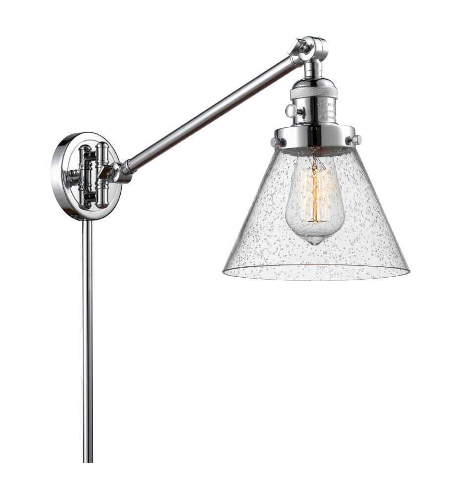 Cone - 1 Light - 8 inch - Polished Chrome -Adjustable Swing Arm