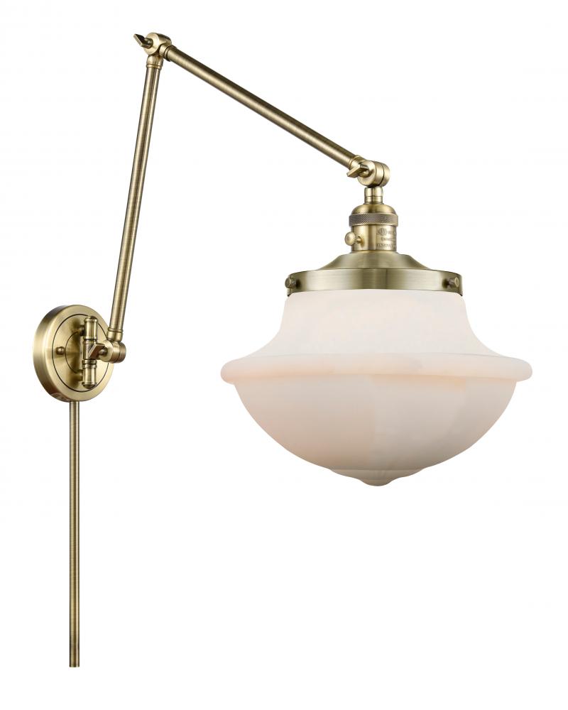 Oxford - 1 Light - 12 inch - Antique Brass - Swing Arm