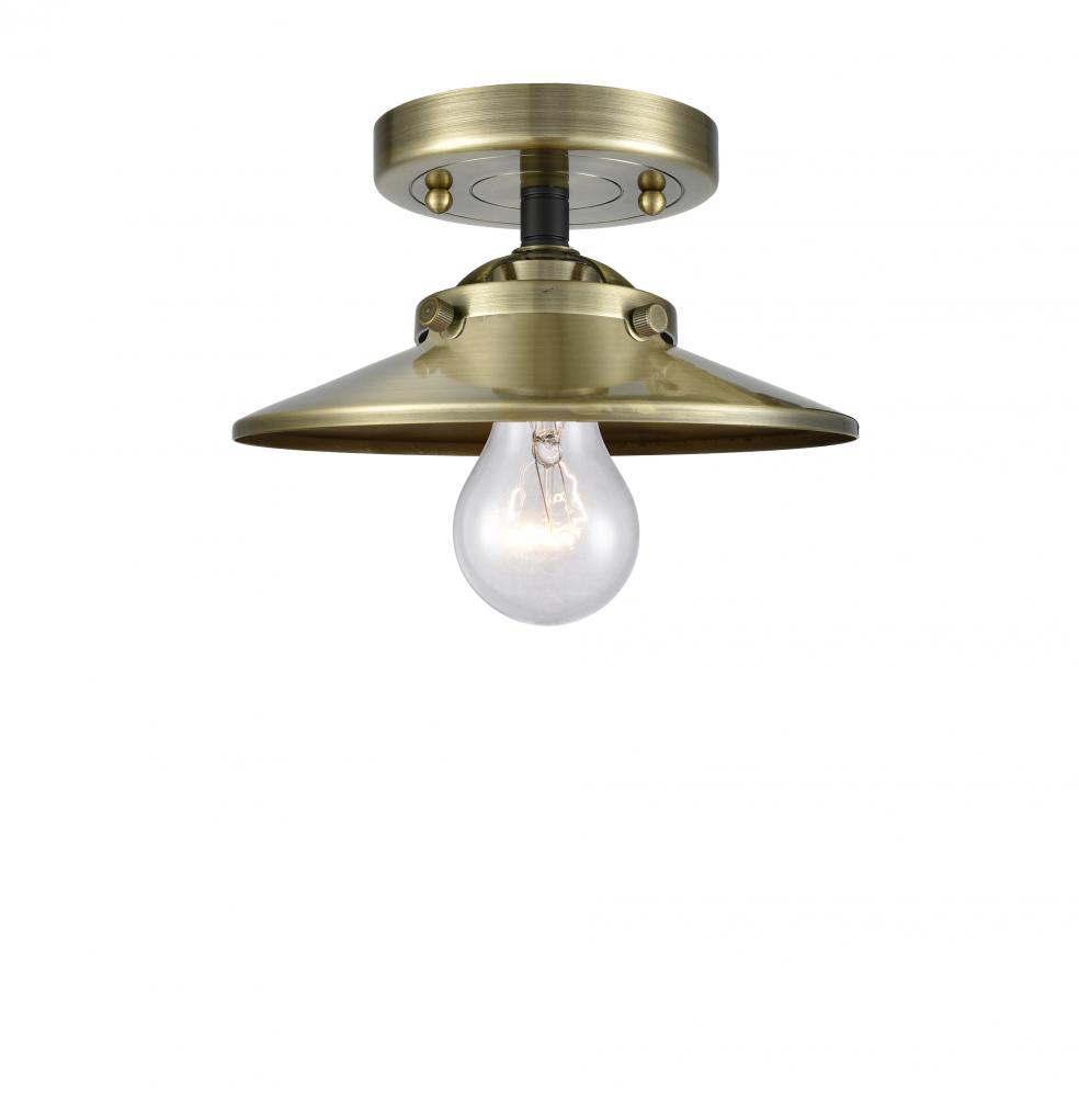 Railroad - 1 Light - 8 inch - Oil Rubbed Bronze - Semi-Flush Mount