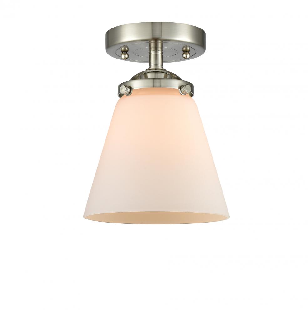 Cone - 1 Light - 6 inch - Brushed Satin Nickel - Semi-Flush Mount