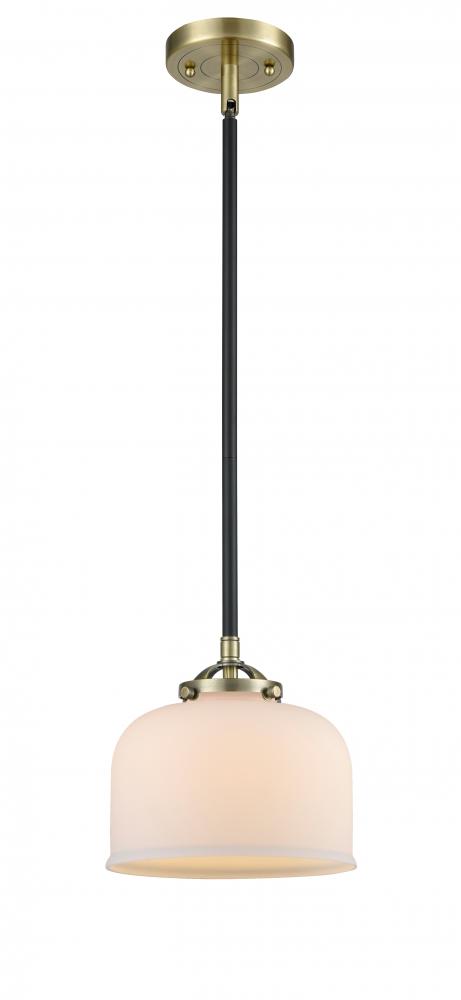 Bell - 1 Light - 8 inch - Black Antique Brass - Cord hung - Mini Pendant