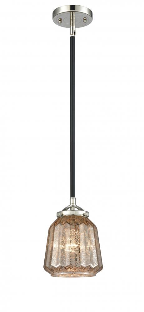 Chatham - 1 Light - 7 inch - Black Polished Nickel - Cord hung - Mini Pendant